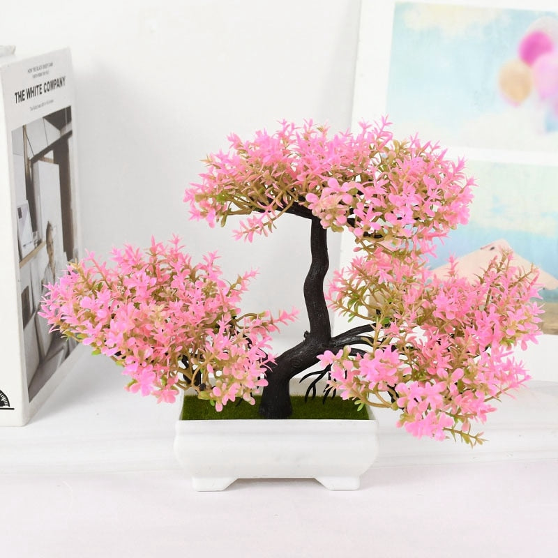 Artificial Plastic Plants Bonsai Small Tree Pot