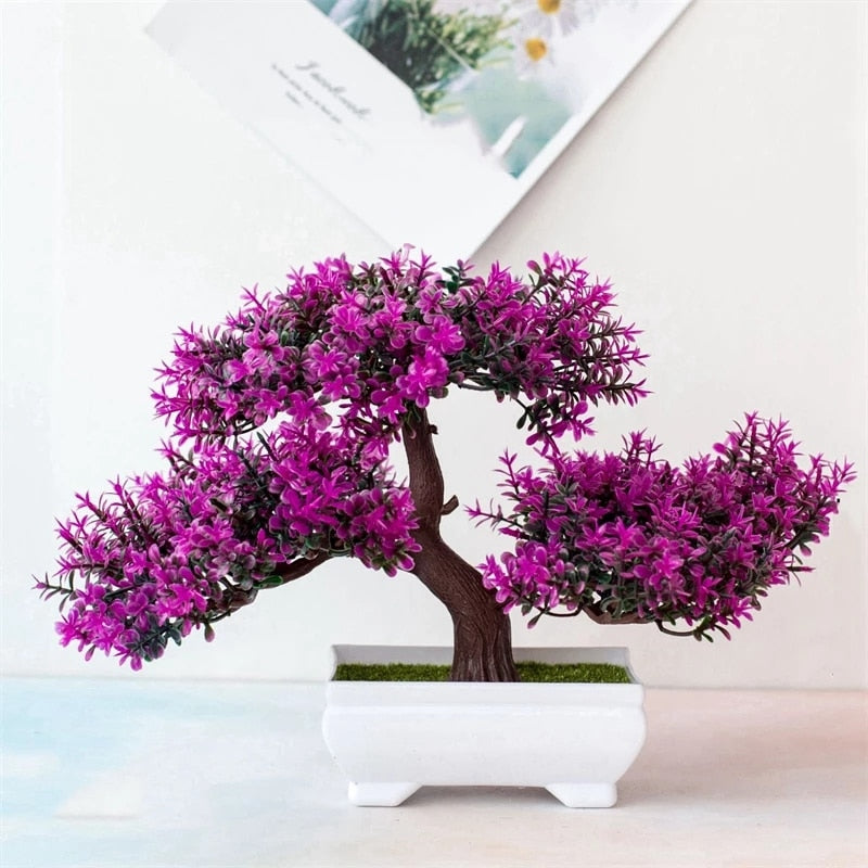 Artificial Plastic Plants Bonsai Small Tree Pot