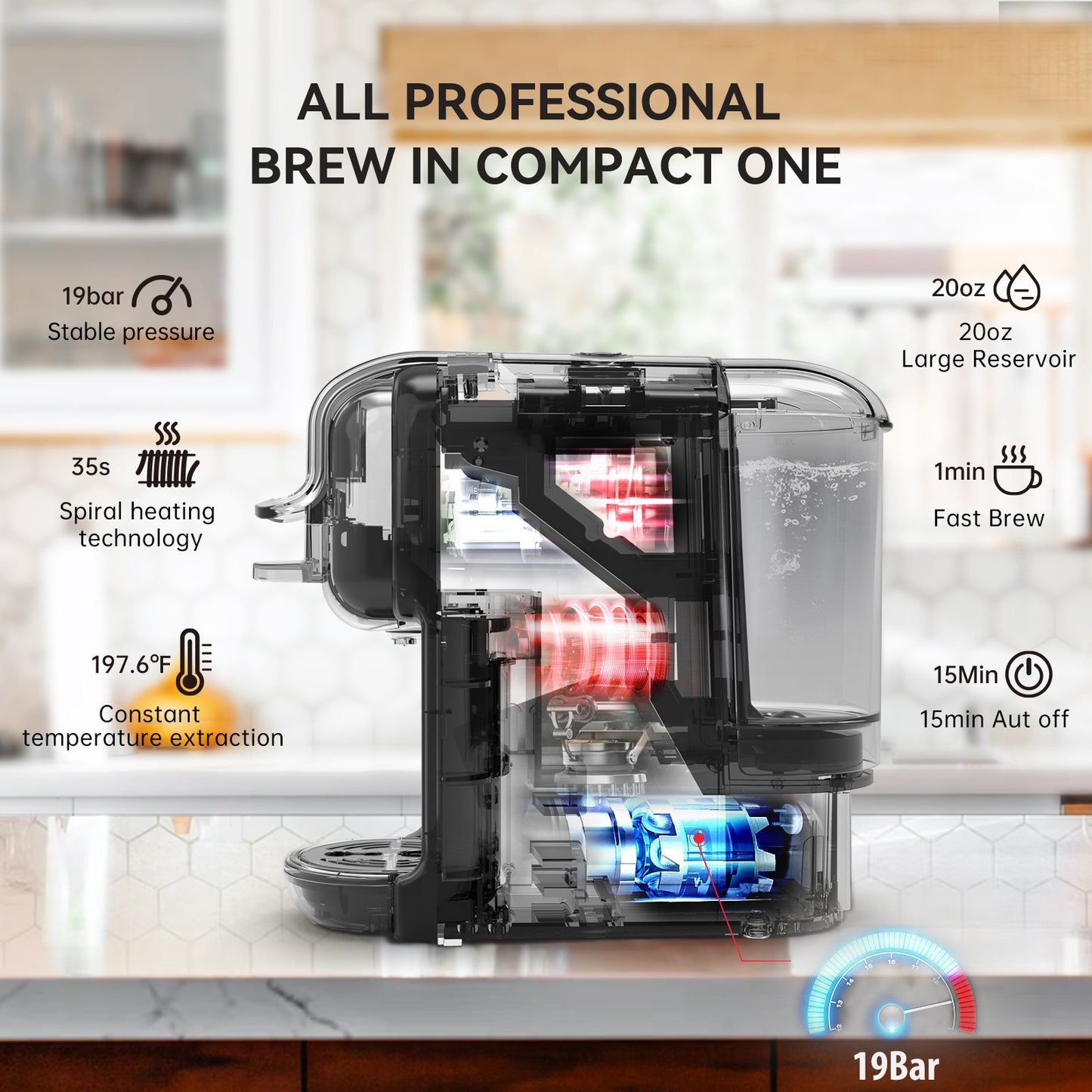HiBREW 5 in 1 multiple capsule coffee machine