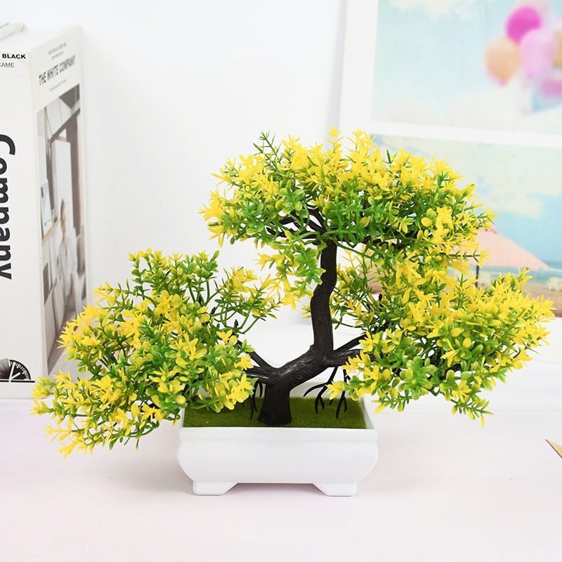 Artificial Plastic Plants Bonsai Small Tree Pot