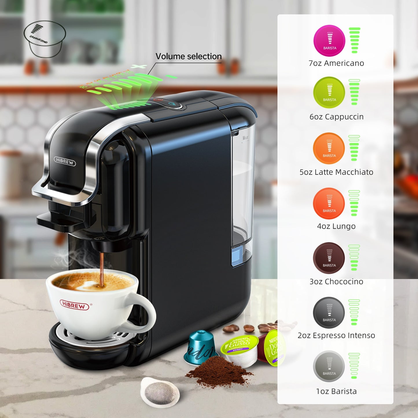 HiBREW 5 in 1 multiple capsule coffee machine